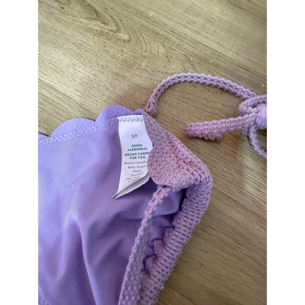 Aerie Waffle Scalloped String Triangle Bikini Top… - image 5